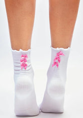 Angel All Dolled Up Bow Crew Socks