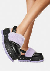 Purple Chibi Faux Fur Sandals