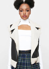 Noir Shady Players Faux Sherpa Vest