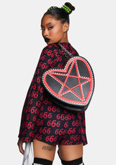 Red Pentagram Heart Bag