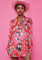Lover Catch A Kitten Shirt Dress