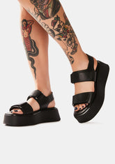Black Courtney Platform Sandals