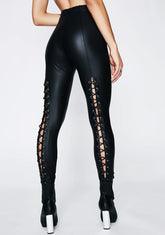 Back Off Lace-Up Leggings