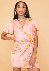 Out On The Town Satin Mini Dress