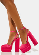 Pink Satin Moonchild Platform Heels