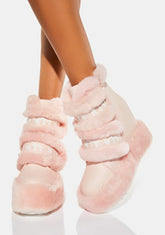 Pink Dizzy Dream Wedge Boots