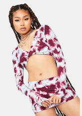 Wine Posh Pleasures Tie Dye Mini Skirt Set