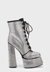 Rocco Platform Boots - Silver