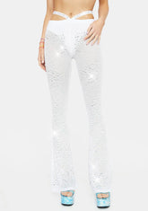 Stardust Showdown Strappy Flares - White