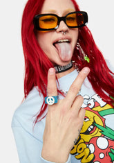 Berry Peace Out Glitter Ring