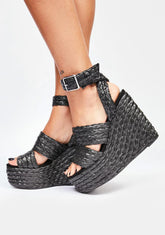 Black Gabbie Wedge Heels