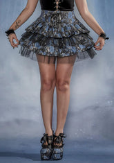 Fanged Faerie Brocade Mini Skirt