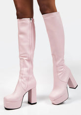 Pink Whatta Showdown Knee High Boots
