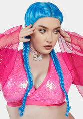 Electric Babe Braided Pigtail Wig