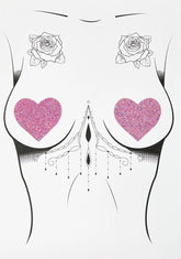 Pegasus Kisses Iridescent Glitter Heart Pasties