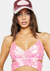 Playa Dreamin' Butterfly Top- Light Pink