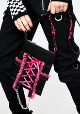 Pink Lace Cross Body Bag