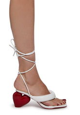 Heartless Being Wrap Heels - White