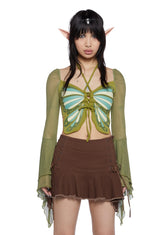Endless Summer Bell Sleeve Top - Green