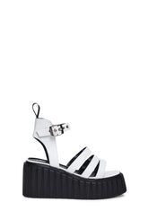 Virtue Creeper Wedge Sandals - White
