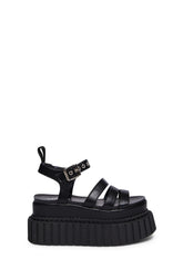 Say It Creeper Wedge Sandals - Black