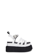 Say It Creeper Wedge Sandals - White
