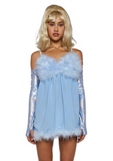 Fembot Babe Costume Set - Light Blue