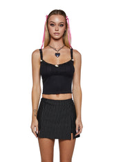 Spring Chicky Pointelle Cami Tank - Black