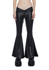 Reverb V-Cut Vegan Leather Bell Bottoms