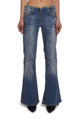 Raw Waist Wide Leg Jeans