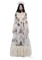 Dance With Death Maxi Dress - Ivory Floral