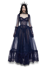 Dance With Death Maxi Dress - Navy