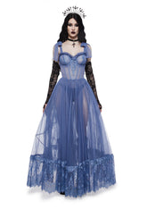 Dance With Death Sleeveless Maxi Dress - Light Blue
