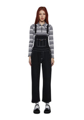 No Bounds Twill Overalls-Black