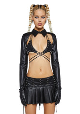 Virtual Tease Vegan Leather Shrug