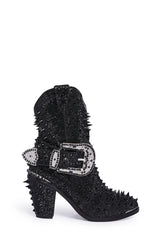 Spiked Sheriff Shine Cowboy Boots - Black