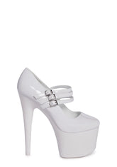 Natasha Platform Stiletto Heels - White