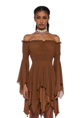 Musical Odyssey Mini Dress - Brown
