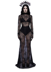 Majesty Masque Maxi Dress Set - Black