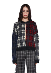 Crux Spliced Checked Knit Sweater