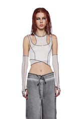 Fader Mesh Top And Gloves Set