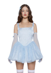 Enchanted Winter Mini Dress With Gloves