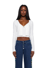 Always Right Cardigan Set - White