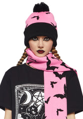 Sweet Bat Behavior Beanie And Scarf Set