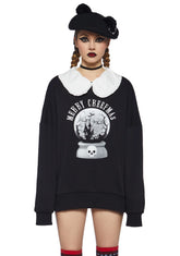 Snowglobe Nightmares Collared Sweatshirt
