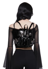 Deathly Bored Plaid Mini Backpack - Patent