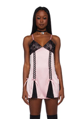 Late Night Rendezvous Slip Dress- Pink