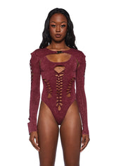 While I'm Young Bodysuit And Shrug Set- Red