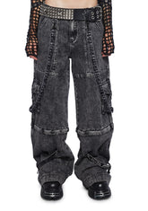 Dual Delight Convertible Jeans - Gray