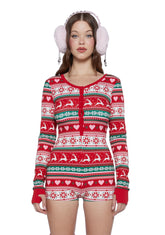 Snowy Soiree Knit Romper